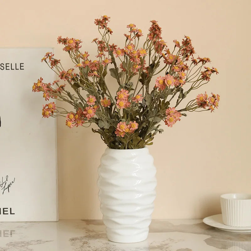 53CM Autumn Chrysanthemum Chamomile Artificial Flower Countryside Vintage Home Hotel Flower Art Decoration Silk Flower