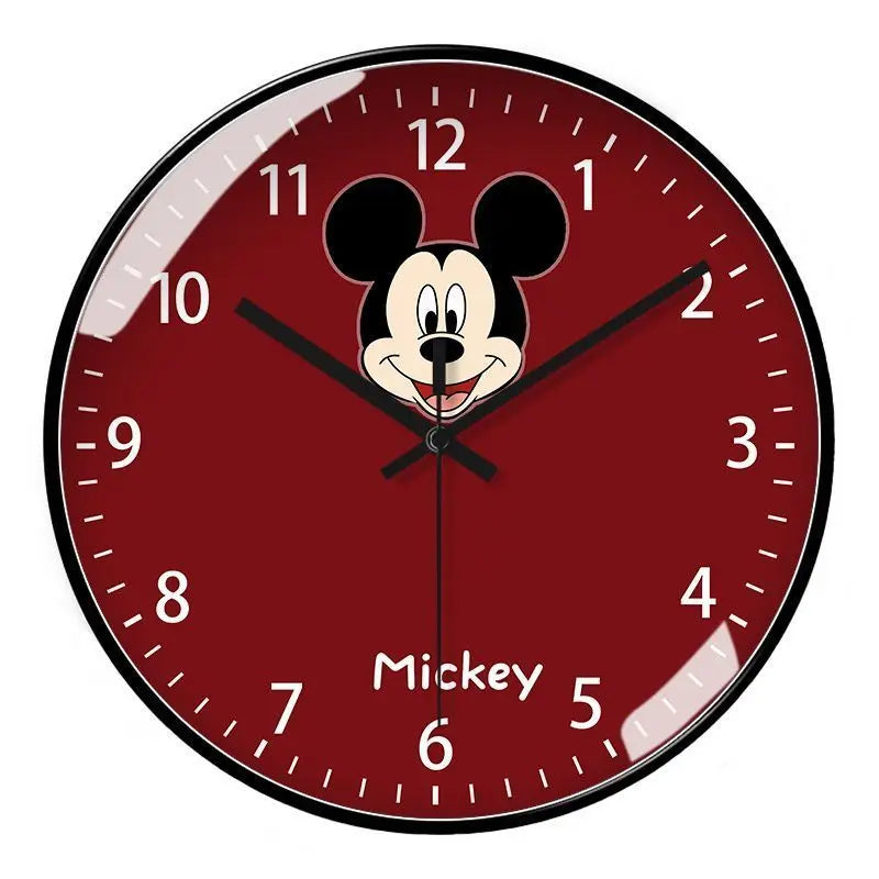 Living room wall clock creative Mickey and Minnie cartoon kawaii children's bedroom wall clock cartoon silent quartz clock