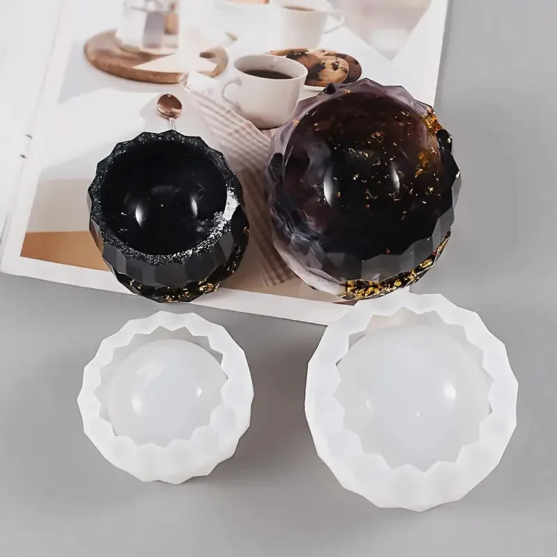 1 Set Silicone Planter Molds For Concrete Flower Pot And Saucer DIY Diamond Shaped Faceted Vase Silicone Molds Garden Decoration