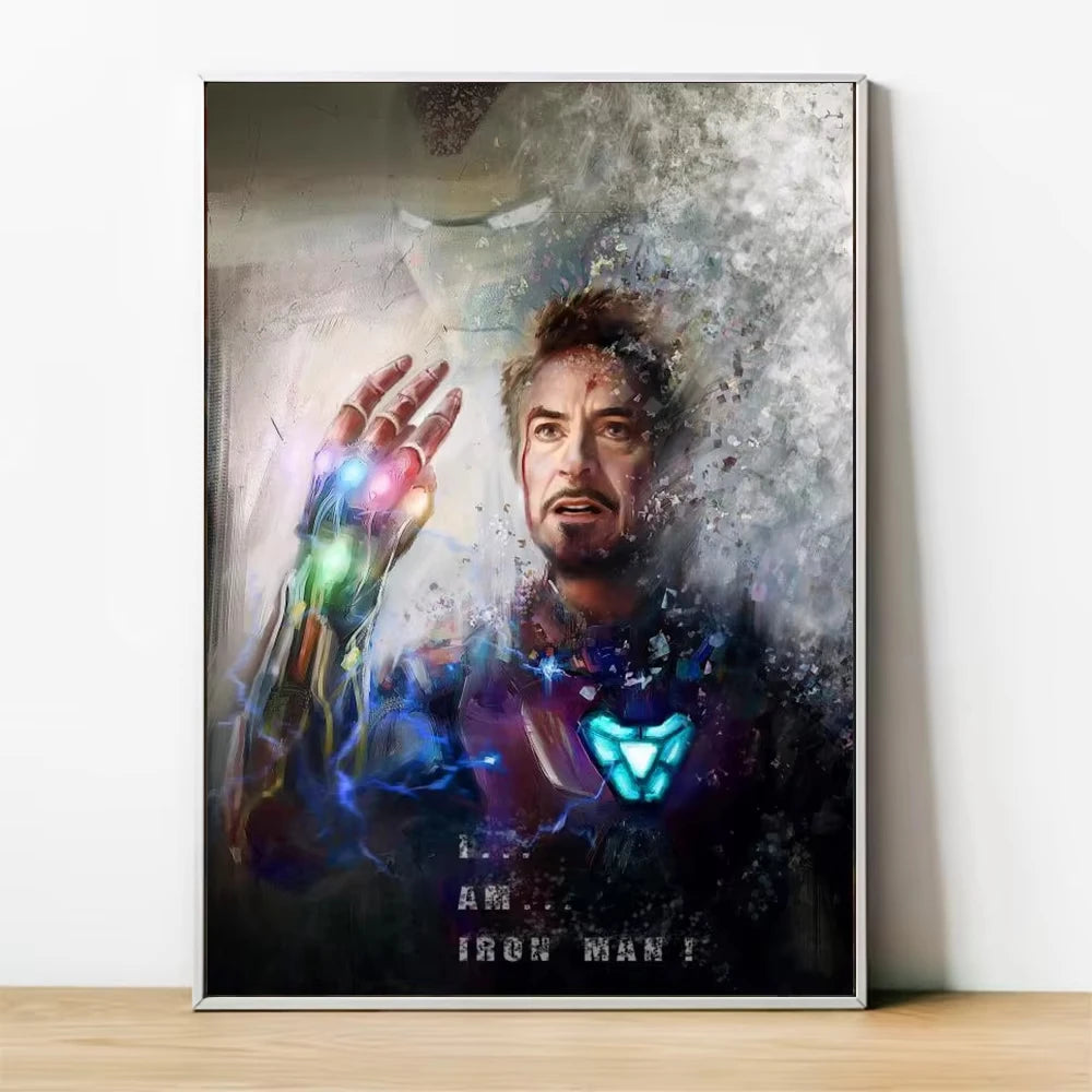 MINISO Marvel Superheroes Avengers Spider-Man Iron Man Parlor Bedroom Decorative Art Posters Wall Mural Canvas Painting Printing