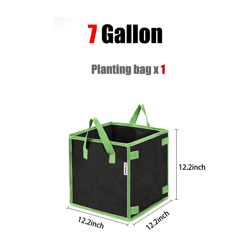 4/5/7/10 Gallon Non-woven Fabric Growing Bags Vegetable Flower Potato Pouch Root Container Garden Square Pots Planters Supplies