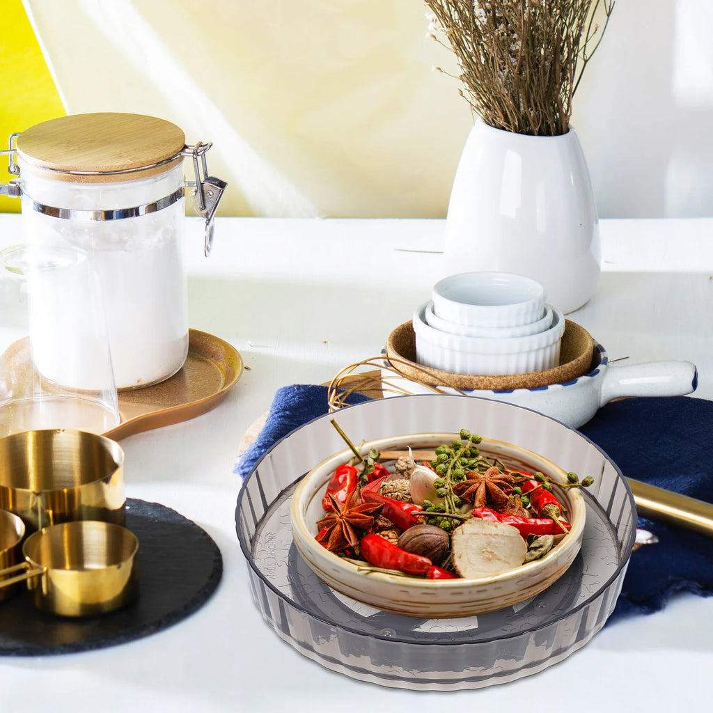 Rotating Turntable Organizer Kitchen Sundries Holder 360 Degree Spice Rack Spice Jars Condiments Storage Container Kitchen