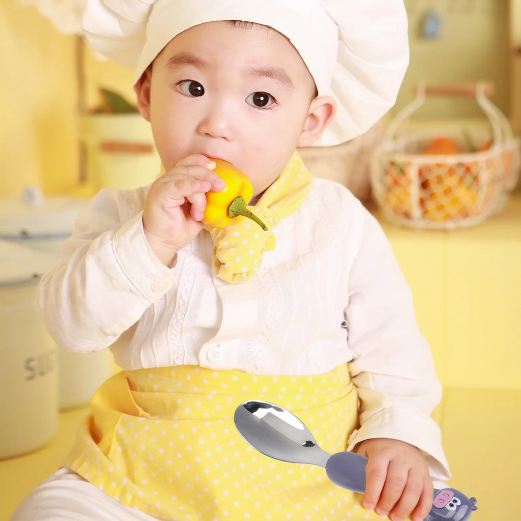 Durable Stainless Steel Cutlery Set Animal Styled Fork Spoon Safe Tableware Portable Dining Kit