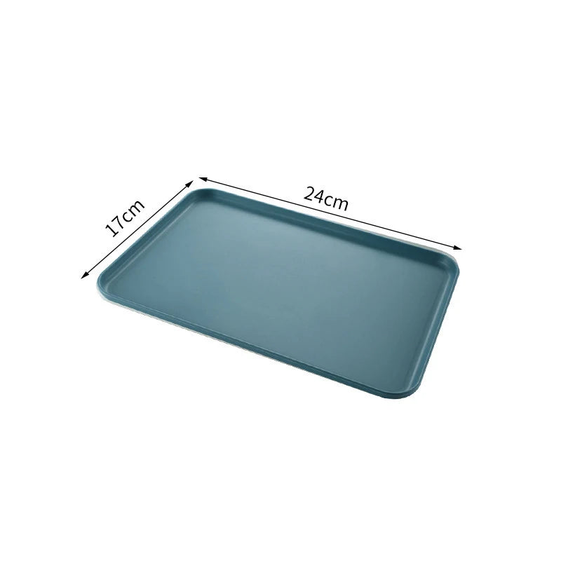 Plastic Serving Tray Home Tea Fruit Dessert Tray Anti-SlipScratch Resistant Plastic Food Cooking Storage Tray Kitchen Supplies