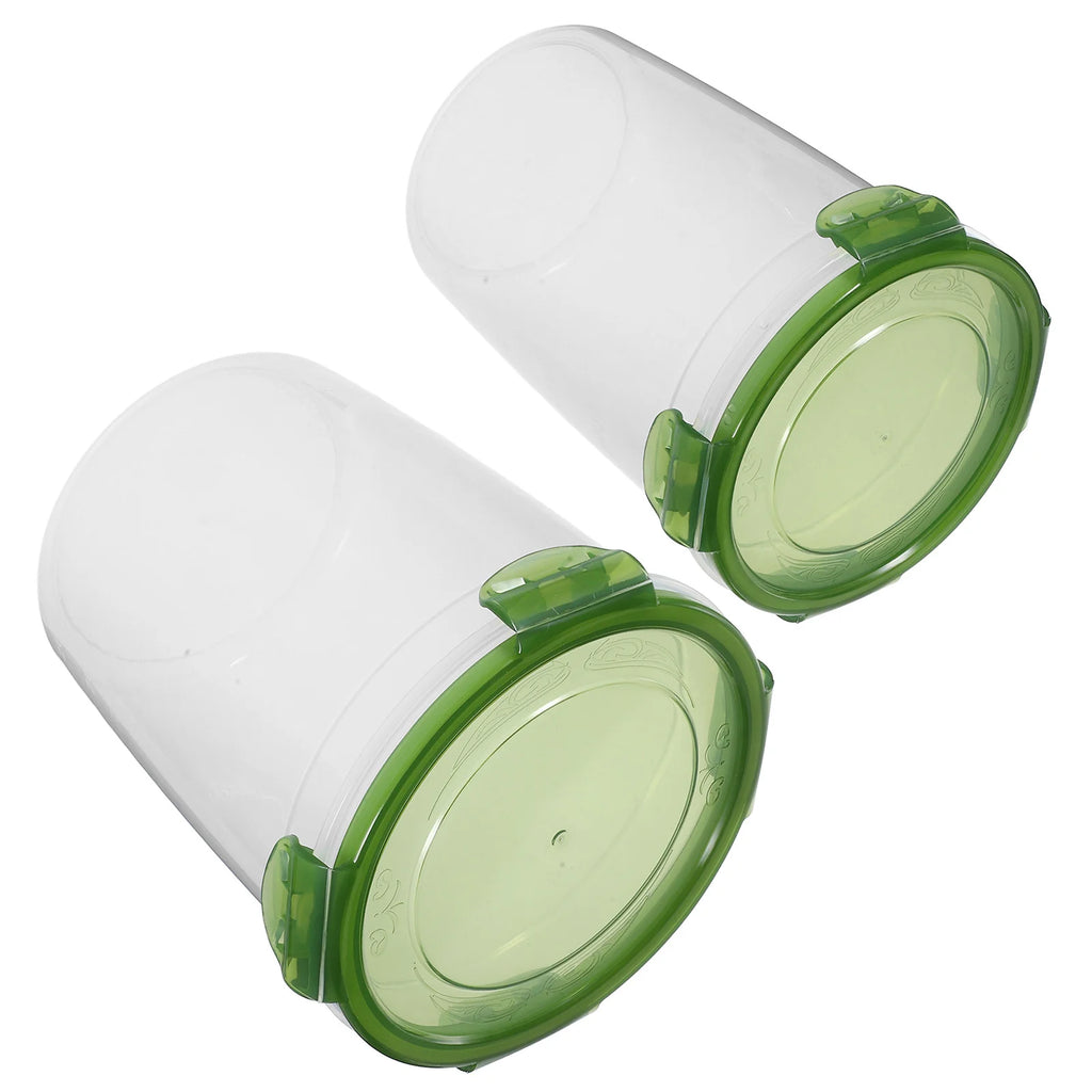2Pcs Airtight Grain Storage Containers Plastic Sealed Jars Kitchen Food Storage Organizer Canisters Food Container