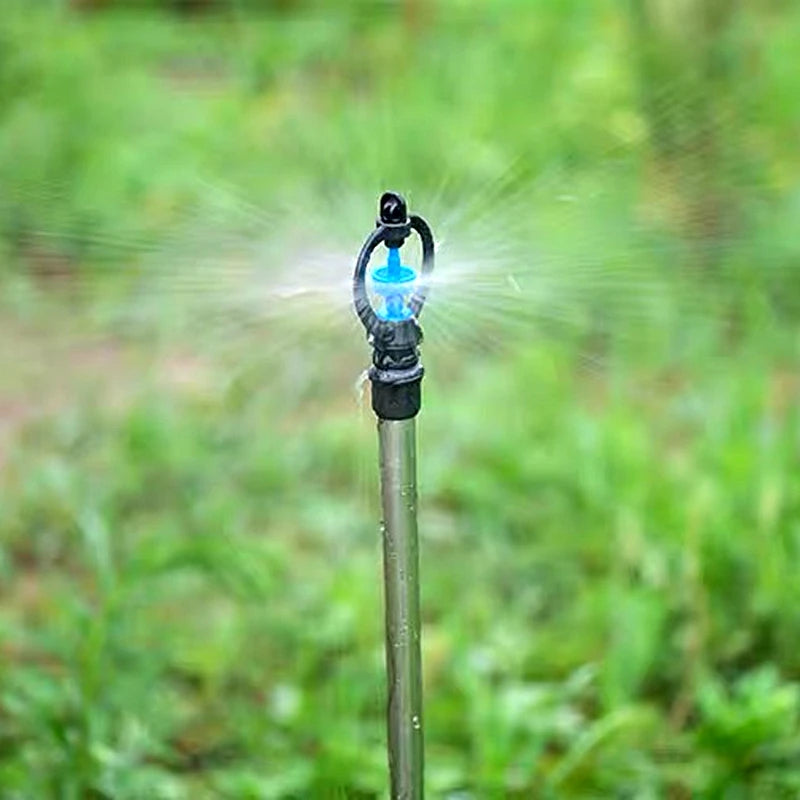 2PCS Spray Rotating Nozzle Garden Greenhouse Atomization System Dripper Drip Refraction Roatory Irrigation Mist Emitter Stake