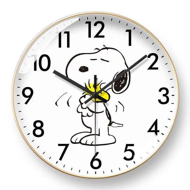 Snoopy cartoon wall clock around the anime home living room dining room children's room learning wall hanging quartz clock