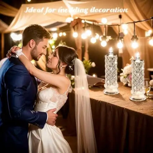 Crystal Candles LED Light Transparent Flameless Battery Power Lantern Night Lamp Wedding Party Birthday Xmas Halloween Decor