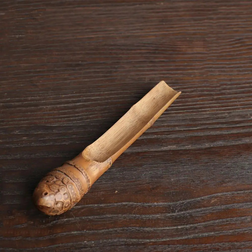 High Quality Tea Accessories Chinese Kongfu Wooden Bamboo Retro Style Natural Tea Scoop Delicate Spoon Portable Bamboo Teaspoon