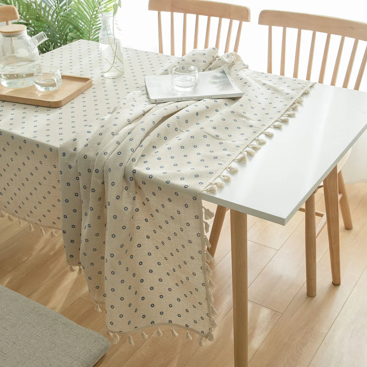 Printed Small Daisy Flower Tablecloth Linen Table Cloth Tasse Lace Rectangular Wedding Banquet Outdoor Home Manteles Table Cover