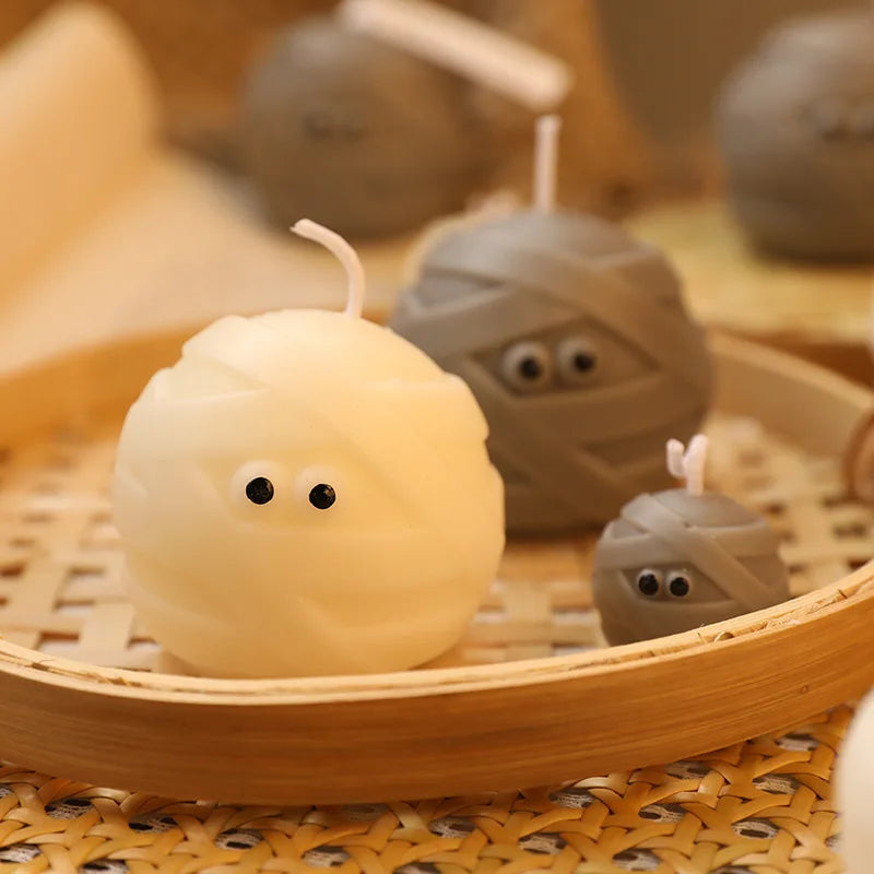 1pc Mummy Scented Candle Creative Bandage Shaped Candle Gift For Halloween Party Table Decorations Ornaments