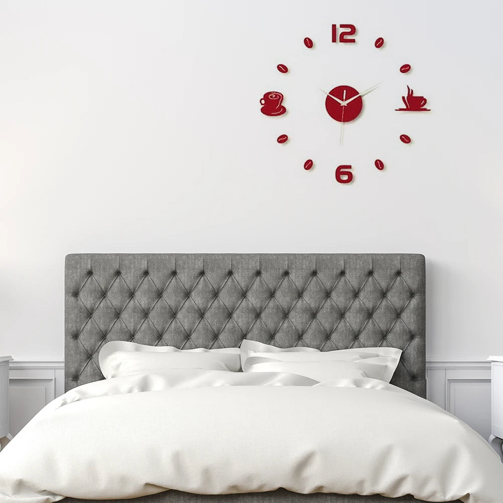 1Set Very Fashion And Modern Art Diy Wall Clock 3d Self Adhesive Sticker Design Home Office Room Decor No Battery