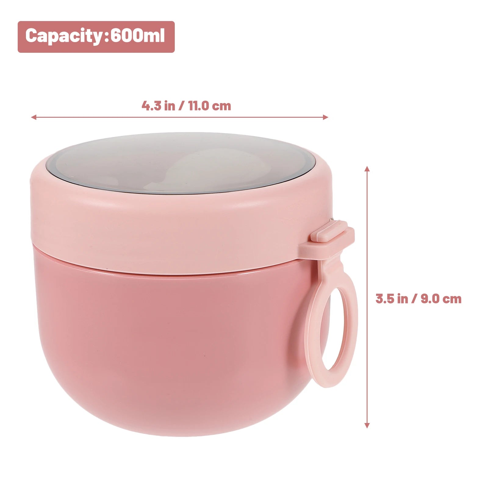 Plastic Airtight Breakfast Bowl Compact Lightweight Creative Design Good Mood Portable Soup Container Students Oatmeal Cup