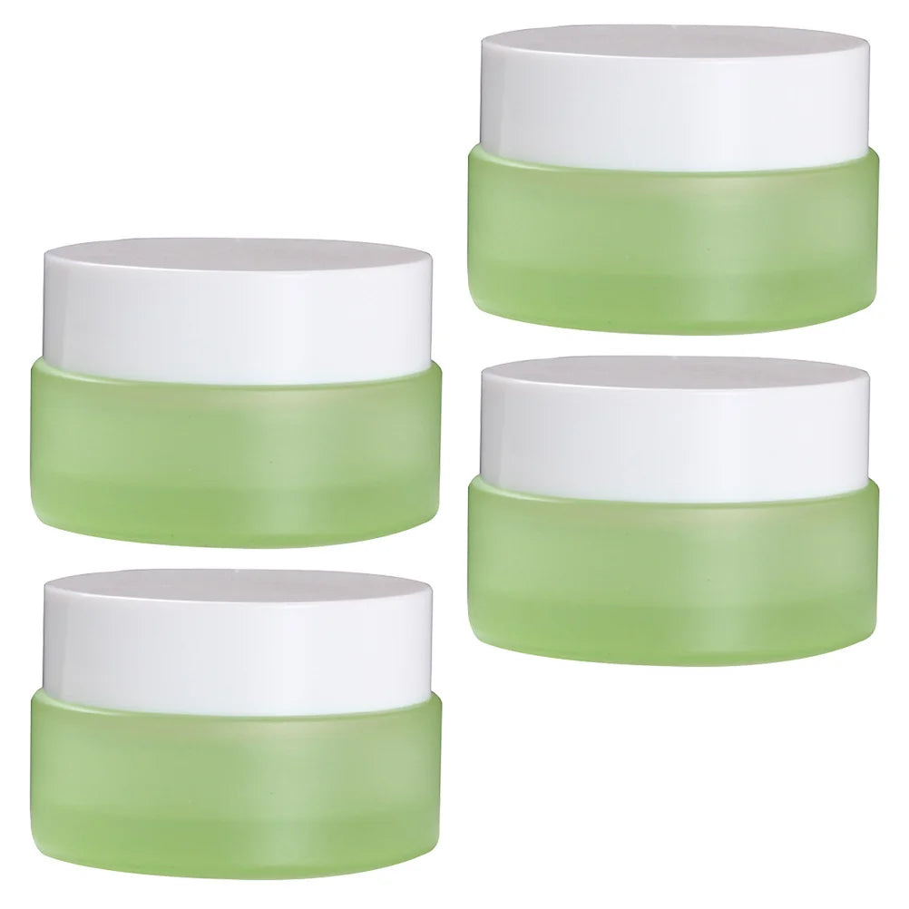 4Pcs Airtight Clear Containers 20g Easy Clean Refillable Jars with Inner Liner for Cosmetics and Lotions Travel Packaging
