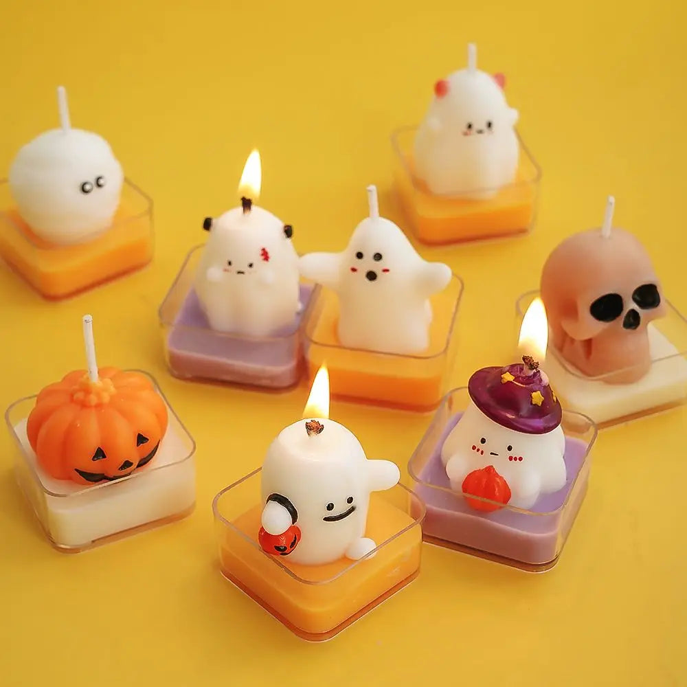 Halloween Aromatherapy Candles Ghost Scented  New Styling Props Ornament Small Tea Wax Indoor French Holiday Souvenir