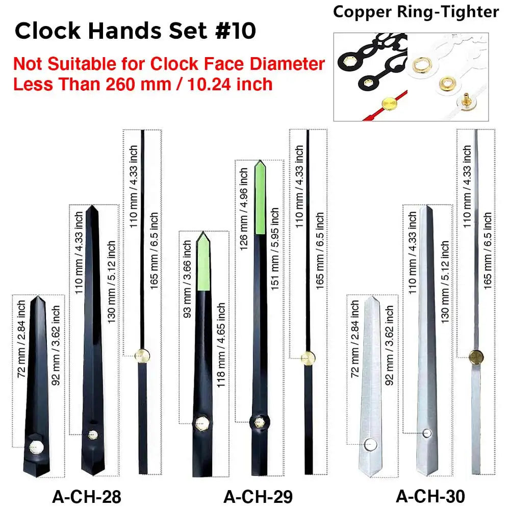 MCDFL Clock Mechanism Silent Quartz Movement Machine Wall Hands Pointer Set Clockwork Table Long Shaft DIY Watches Repair Parts