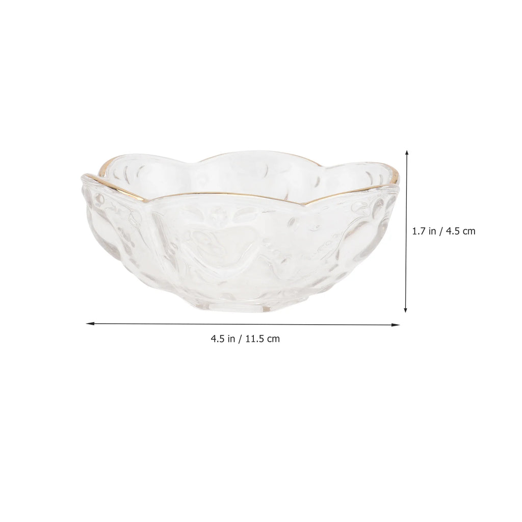 1Pcs Glass Salad Bowl Clear Transparent Decorative Food Serving Bowl Party Household Kitchen Tableware Fruit Dessert Container
