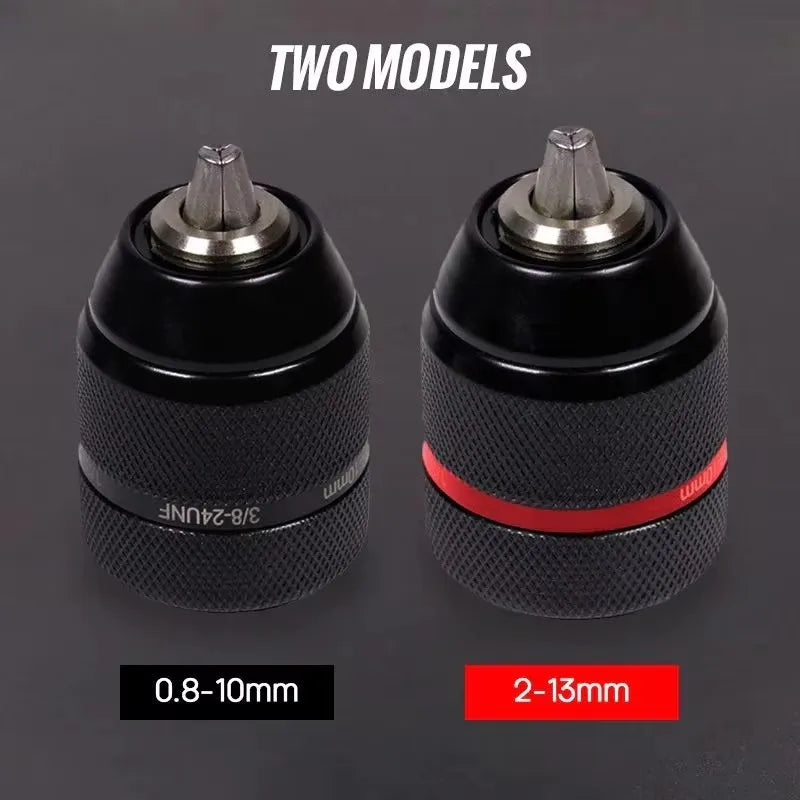 Keyless Drill Chuck Quick Change Conversion Adapter 1/2 3/8 Unf Mount 2~13mm 0.8~10mm Self-Tighten Screwdriver Drill Bits Chucks