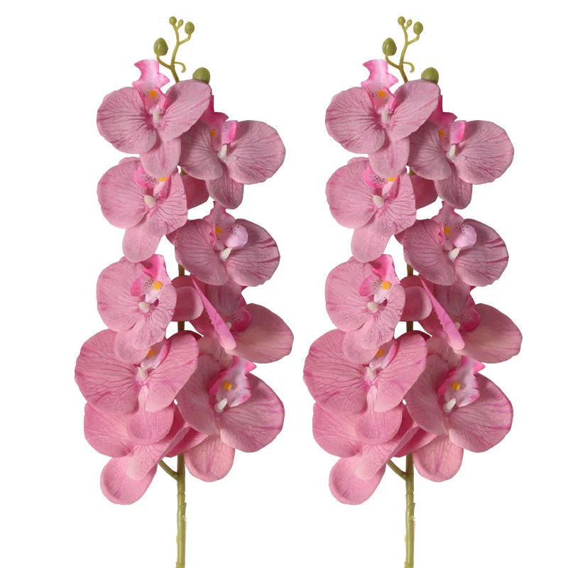 2pc 36cm Phalaenopsis Silk Cloth Artificial Flower Glue Feel 9 Orchid Flower Arrangement Bonsai Material Home Desktop Decoration