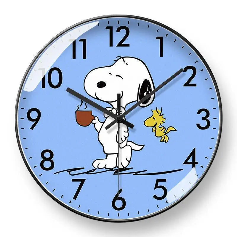 Snoopy cartoon wall clock around the anime home living room dining room children's room learning wall hanging quartz clock