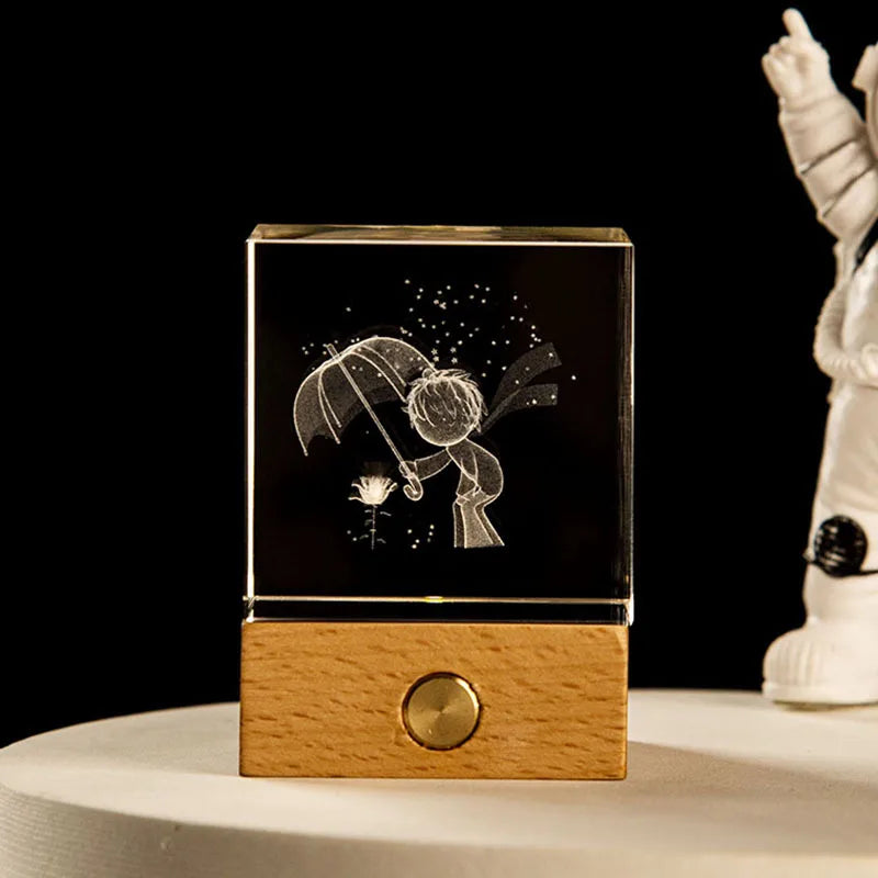 Astronomy Galaxy 3D Crystal Ball Table Lamp Moon Planet Galaxy Decor for Home Children's Table Lamp Party Birthday Xmas