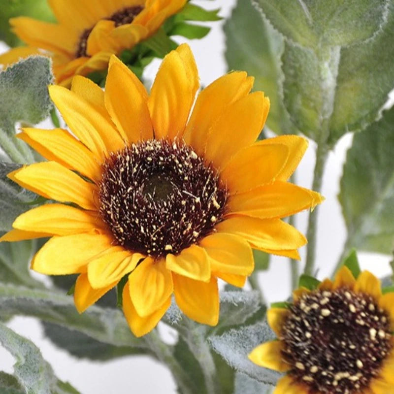 80CM Artificial Sunflower Large Branch Home Soft Decoration 3 Head Sunflower Home Decoration Photography Prop Silk Flower