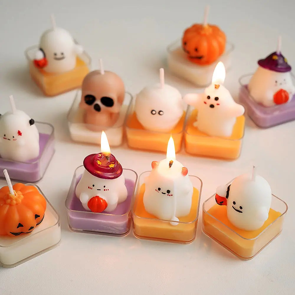 Halloween Aromatherapy Candles Ghost Scented  New Styling Props Ornament Small Tea Wax Indoor French Holiday Souvenir
