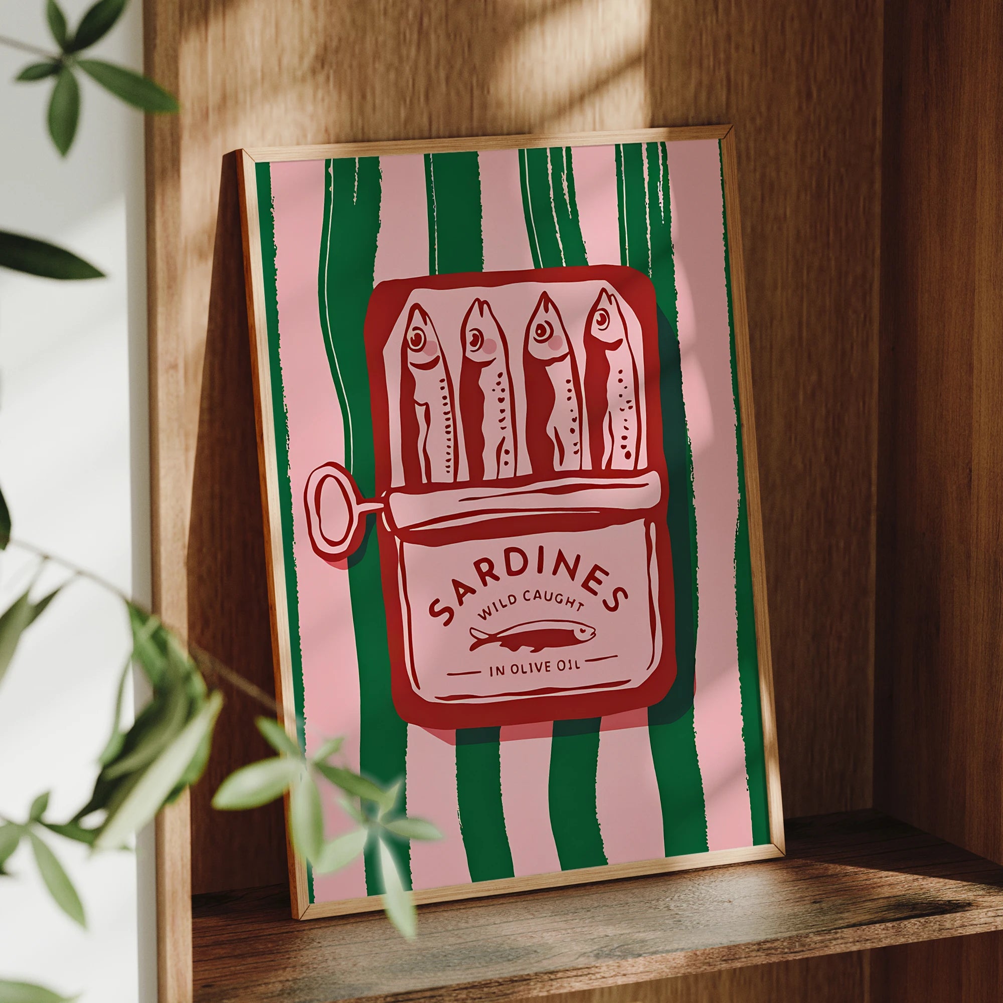 Vintage Cartoon Olive Oil Sardines Wall Art Prints Canvas Painting Poster Picture For Living BedRoom Home Decor