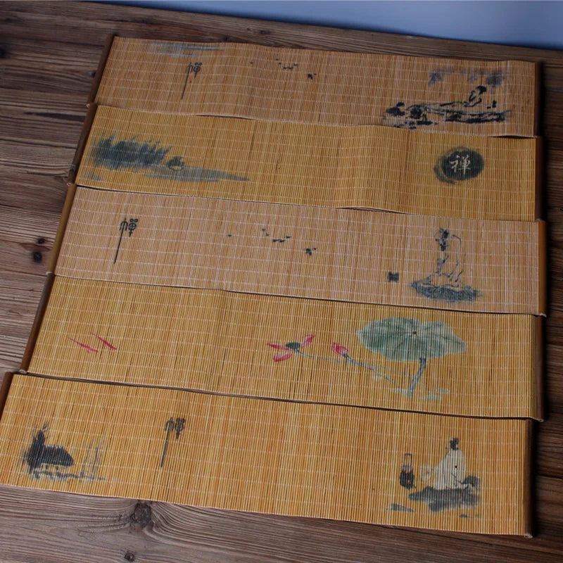 Tea Cup Mat Bamboo Weaving Heat Resistent Bamboo Table Placemat Tableware Zen Table Runner Coasters Tea Ceremony Accessories