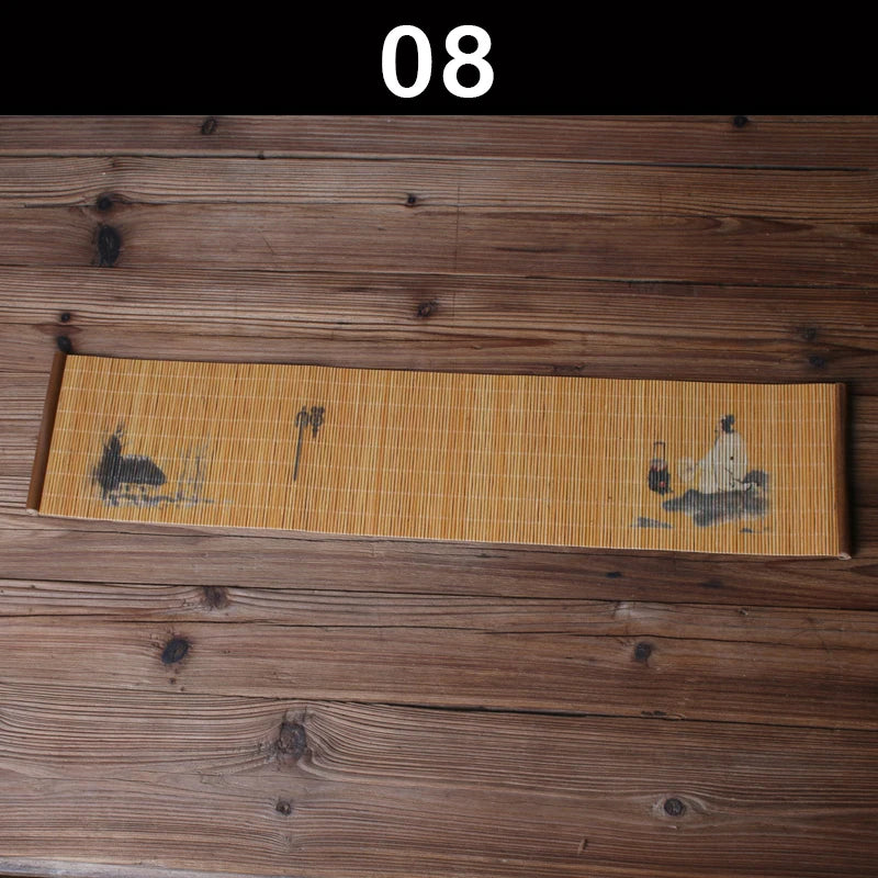 Tea Cup Mat Bamboo Weaving Heat Resistent Bamboo Table Placemat Tableware Zen Table Runner Coasters Tea Ceremony Accessories