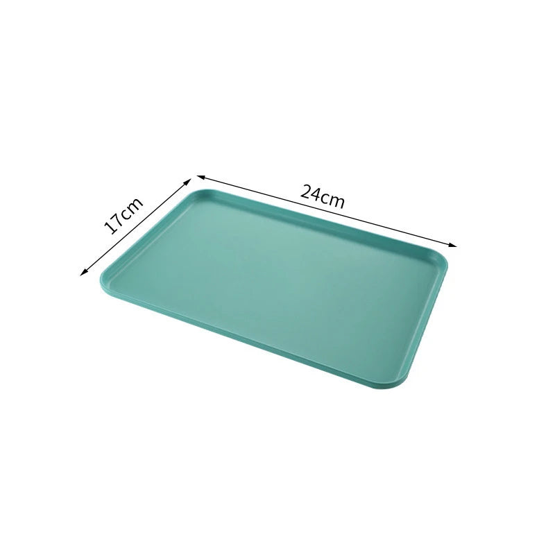 Plastic Serving Tray Home Tea Fruit Dessert Tray Anti-SlipScratch Resistant Plastic Food Cooking Storage Tray Kitchen Supplies