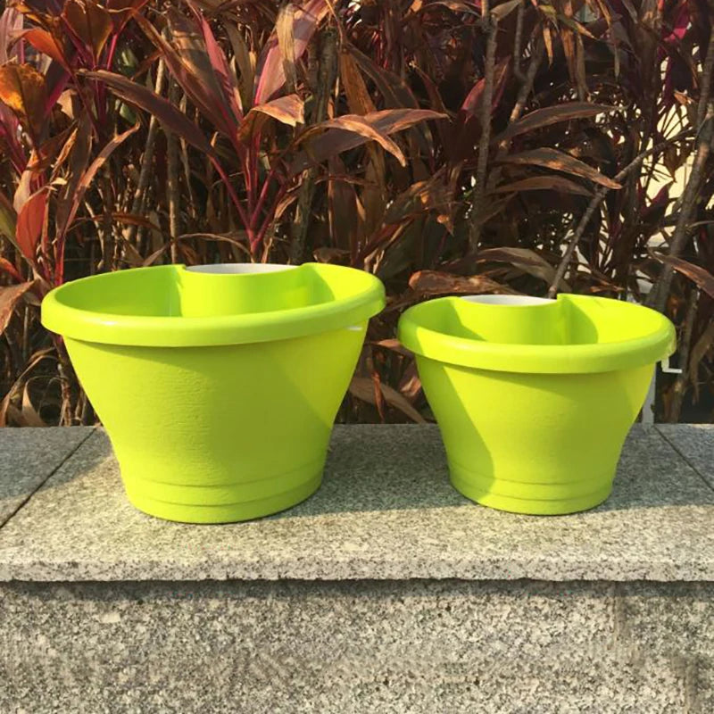 Flower Pot Exquisite Wall-mounted Plastic Wall Hanging Basket Flowerpot For Outdoor Garden Balcony Planter Bucket Home Decor