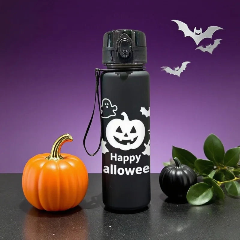3D Printed Matte Finish Halloween-themed water bottle 650ML with a large capacity, PVC-Free, Leak-Proof，Perfect for Holidays
