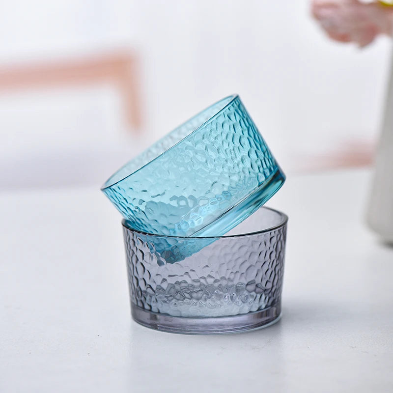 Glass Ice Cream Dessert Bowl Japanese Style Hammer Patterned Household Candy Snack Bowls High Quality Living Room Tableware