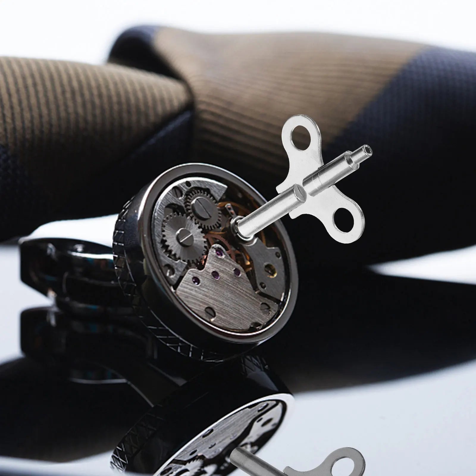 2pcs Clock Winding Key Steel For Wall Grandfather Desk Clocks Timeclock Keys Repair Kit Mechanical Parts Accessories