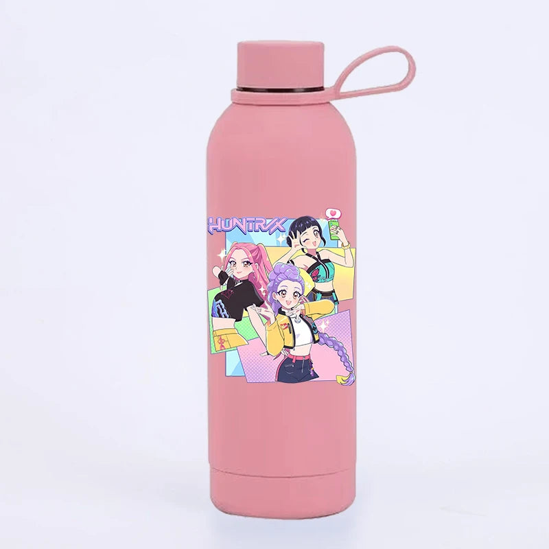 K Pop Demon Huntersd Water Bottles Kawaii Cartoon Thermos Bottle Kids Winter Outdoor Sports Water Cup Children Christmas Gifts
