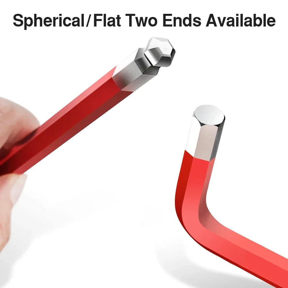 Allen Key Sets 9 PCS Hexagon Spanner Colorful Universal Hex Wrench Screwdrivers Six-Lens Ball Keys Hand Tools for Bicycle Repair