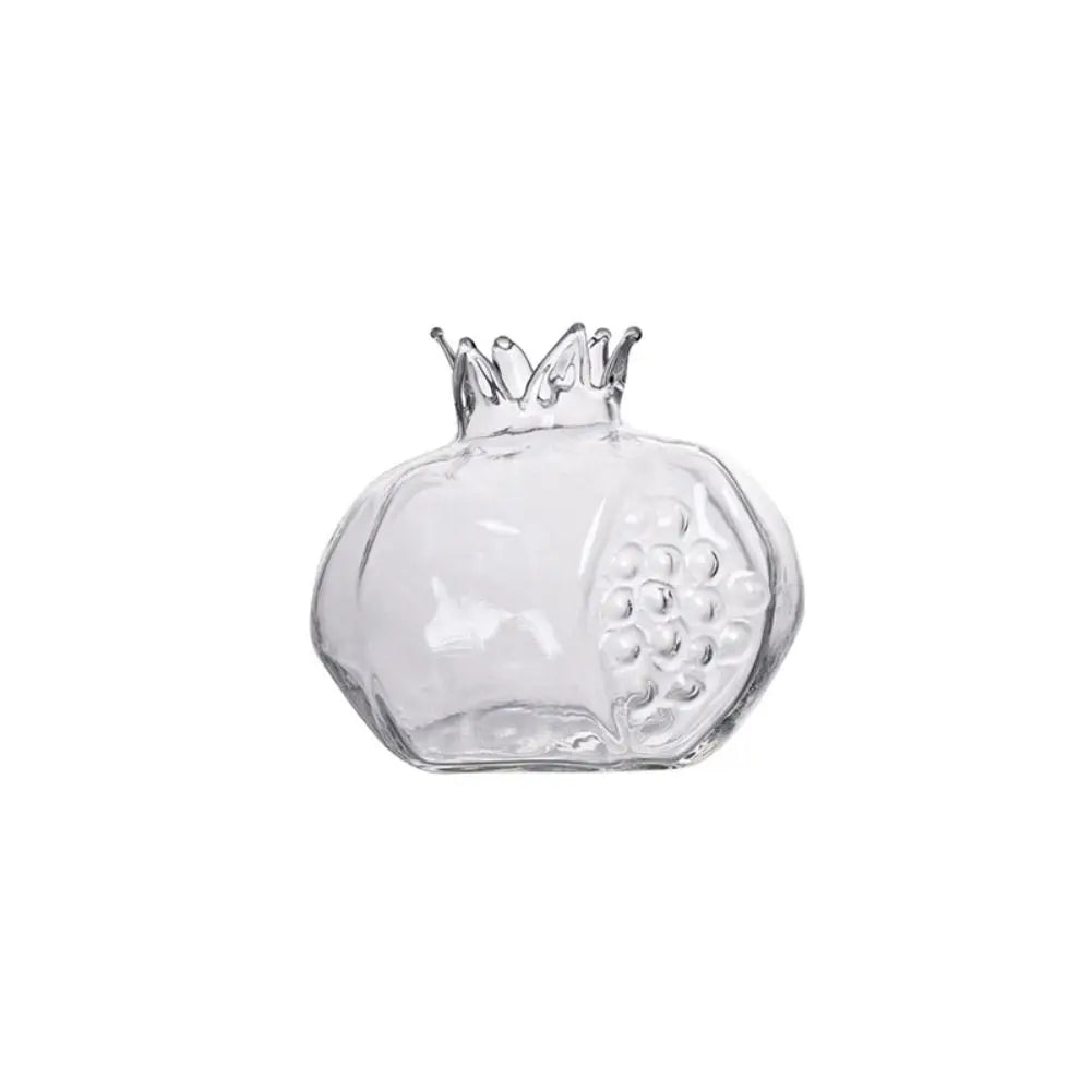 Creative Red Pomegranate Glass Vase Pomegranate Transparent Hydroponic Flower Vase Glass Handmade Fruit Vase Desktop