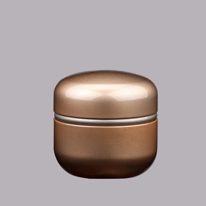 50g Electroplated Tinplate Tea Storage Tin - Airtight Metal Canister for Coffee/Candy/Spices,Refillable Empty Container with Lid
