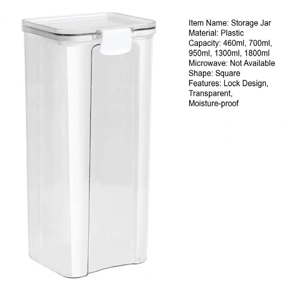 Transparent Sealed Food Storage Ja Airtight Lock Dustproof Moisture-proof Rice Cereal Milk Powder Container Tea Storage Case