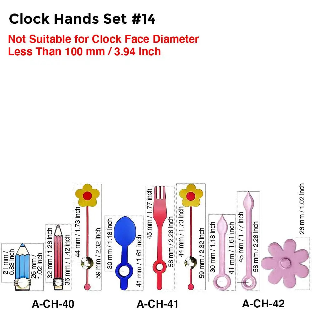 MCDFL Clock Mechanism Silent Quartz Movement Machine Wall Hands Pointer Set Clockwork Table Long Shaft DIY Watches Repair Parts