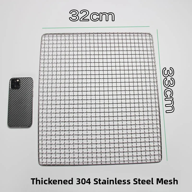Thiened Rectangular Me BBQ ill Net 304 Stainl Steel Drng Net Barbecue Wire Me for Outdoor Kitchen Cooking Tools