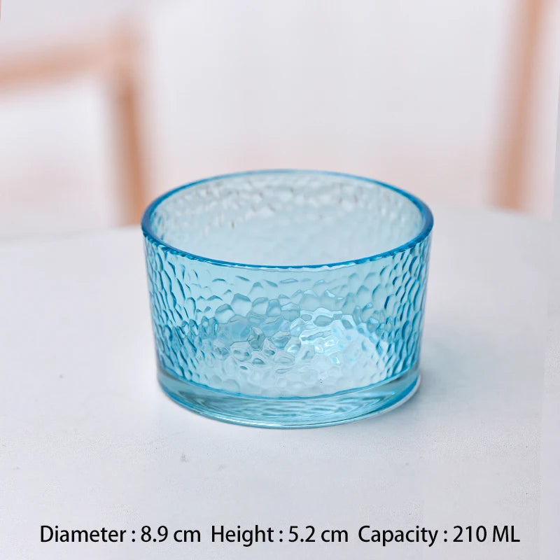 Glass Ice Cream Dessert Bowl Japanese Style Hammer Patterned Household Candy Snack Bowls High Quality Living Room Tableware