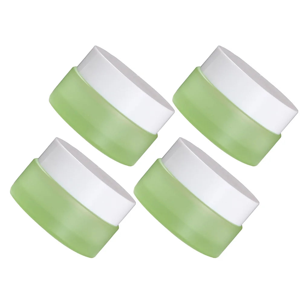 4Pcs Airtight Clear Containers 20g Easy Clean Refillable Jars with Inner Liner for Cosmetics and Lotions Travel Packaging