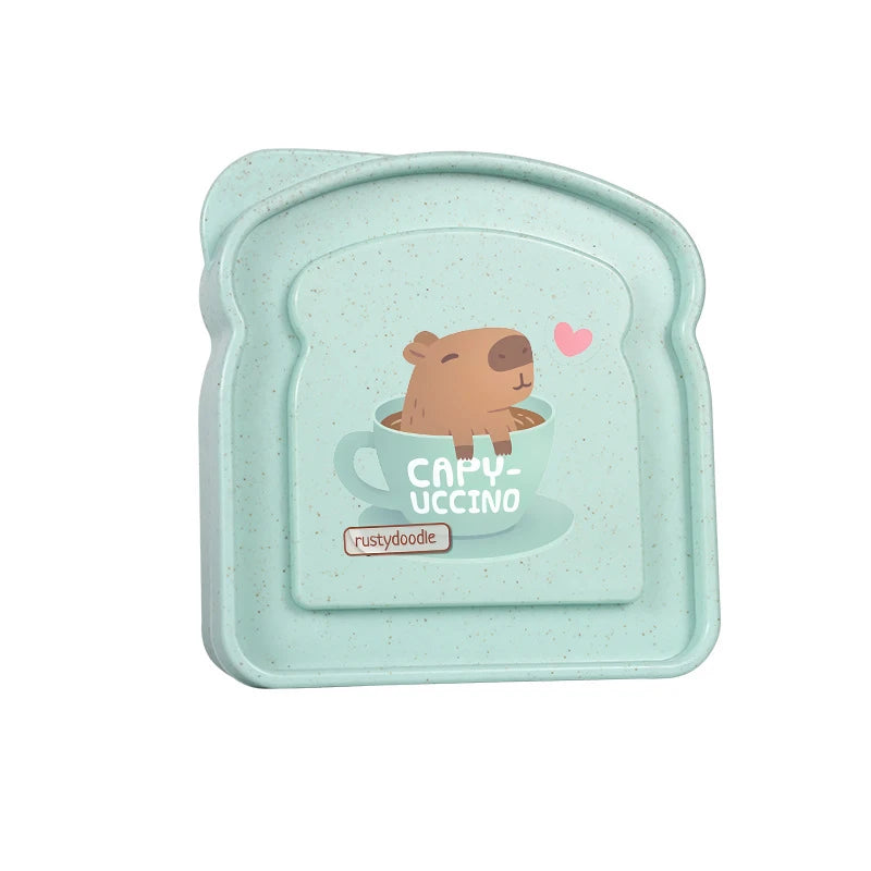Capybara Sandwich Food Storage Case Container Salad Fruits Snack Storage Box with Lid Reusable Microwave Lunch Box Bread Case