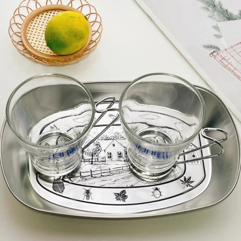 Retro Fruit Plate European Snack Plate Tinplate Restaurant Pastry Dish Metal Dried Fruit Dinner Tray Outdoor Picnic Tableware