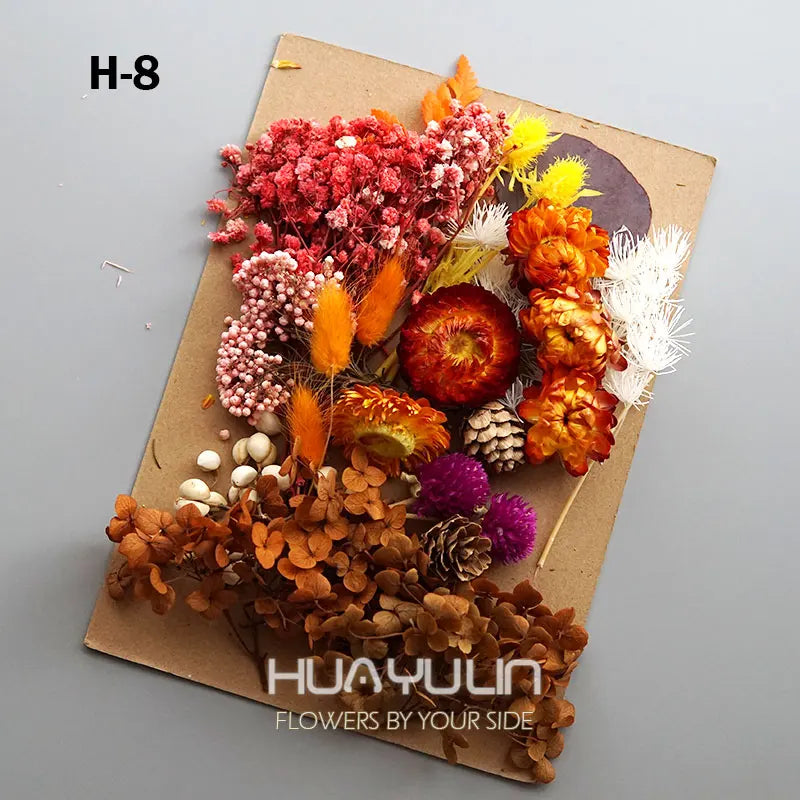 1 Pack Artificial Plants Dried Real Flowers Preserved Materials Epoxy Resin Candles DIY Floral Materials Hydrangea Set Flowers