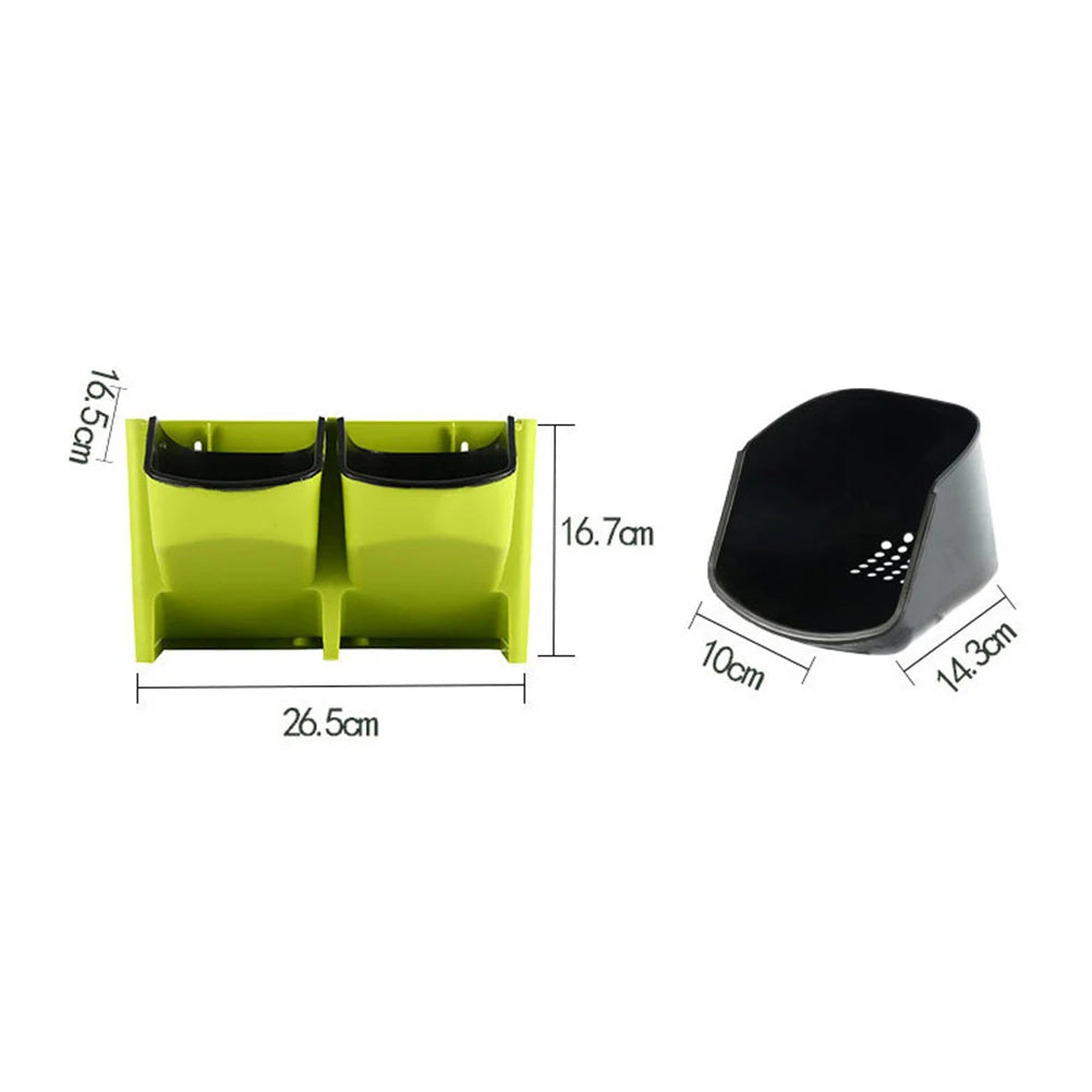 Light Green Wall Mounted Planter With Drainage Holes Vertical Garden Decor For Balcony Fence Patio Yard Resin Flower Pot