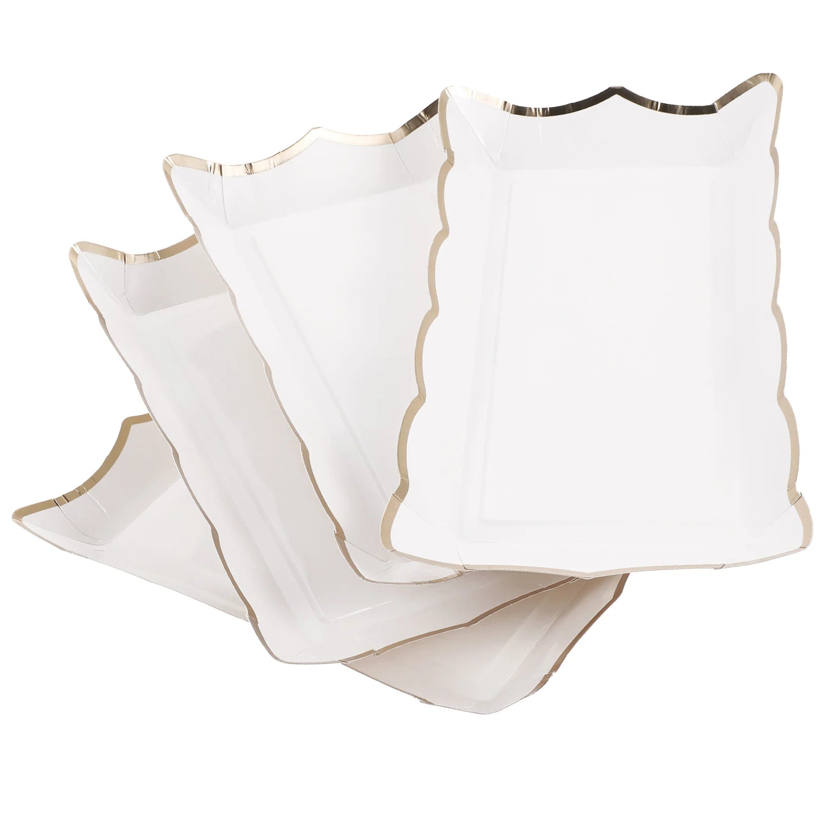 4pcs Disposable Serve Tray Food Serve Platter Fruit Cake Serving Tray Food Hold Container For Party Wedding Buffet Dessert Snack