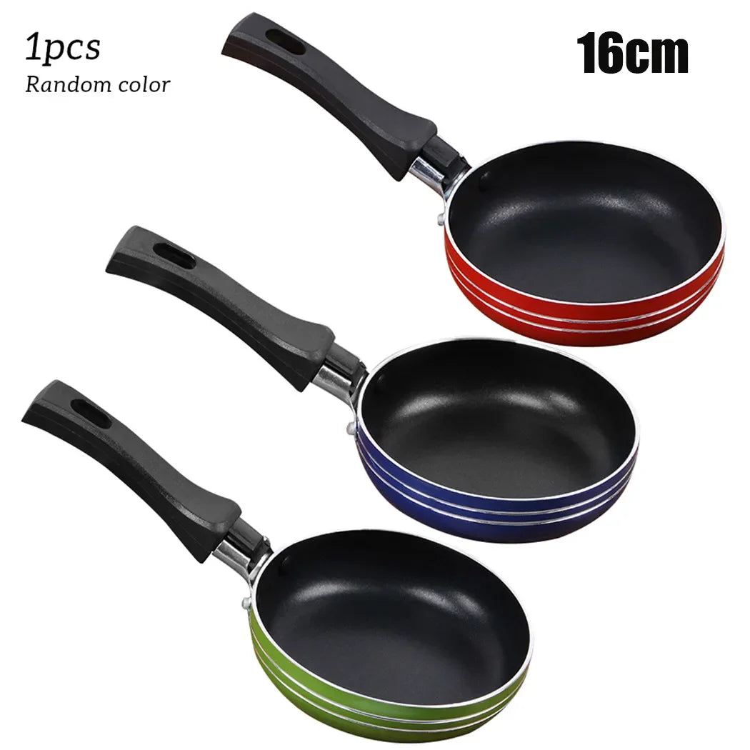 Mini Non-Stick Frying Pan 12/14/16cm Egg Saucepan Pancake Steak Pan Stainless Steel Omelet Frypan Pot Gas Stove Cookware
